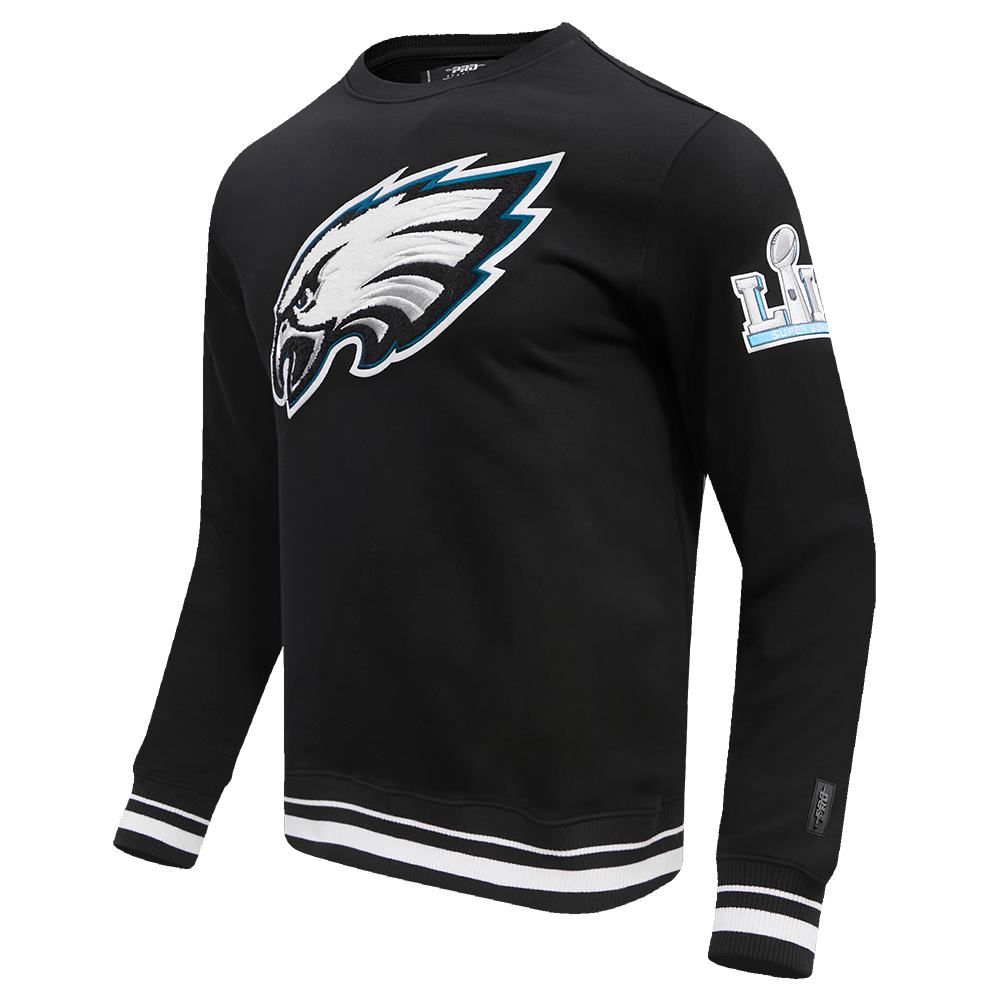 NFL PHILADELPHIA EAGLES MASHUP MEN'S RIB CREWNECK (BLACK)