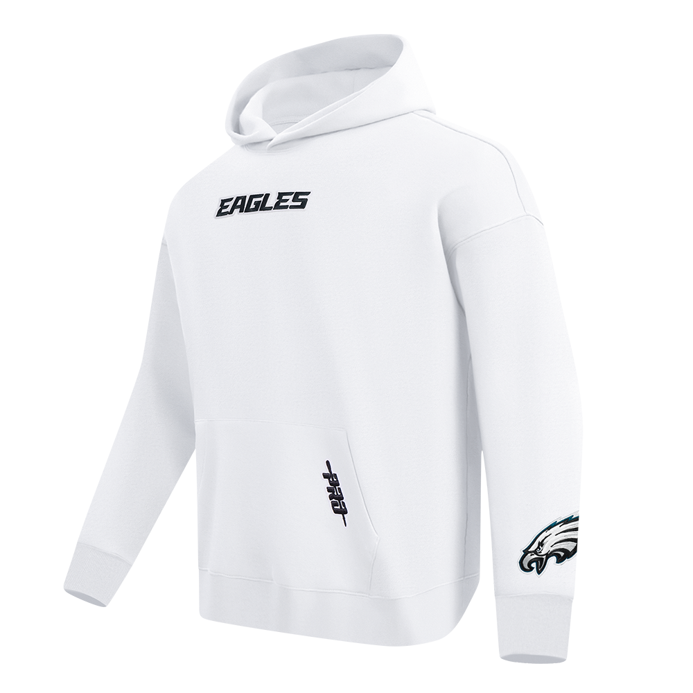 NFL PHILADELPHIA EAGLES WINGSPAN CHANDAIL À CAPUCHON EN MOLLETON À ÉPAULES TOMBANTES POUR HOMME (BLANC)