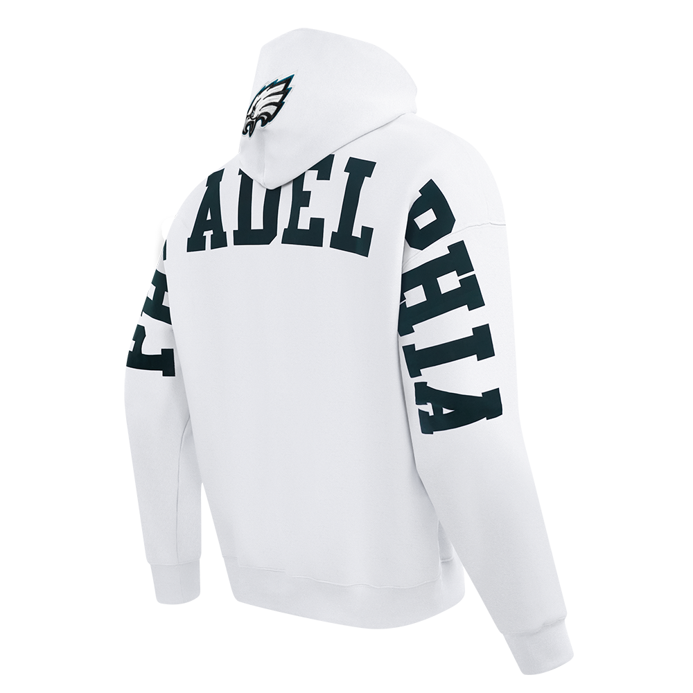 NFL PHILADELPHIA EAGLES WINGSPAN CHANDAIL À CAPUCHON EN MOLLETON À ÉPAULES TOMBANTES POUR HOMME (BLANC)