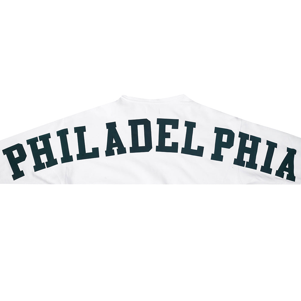 NFL PHILADELPHIA EAGLES WINGSPAN CHANDAIL À CAPUCHON EN MOLLETON À ÉPAULES TOMBANTES POUR HOMME (BLANC)