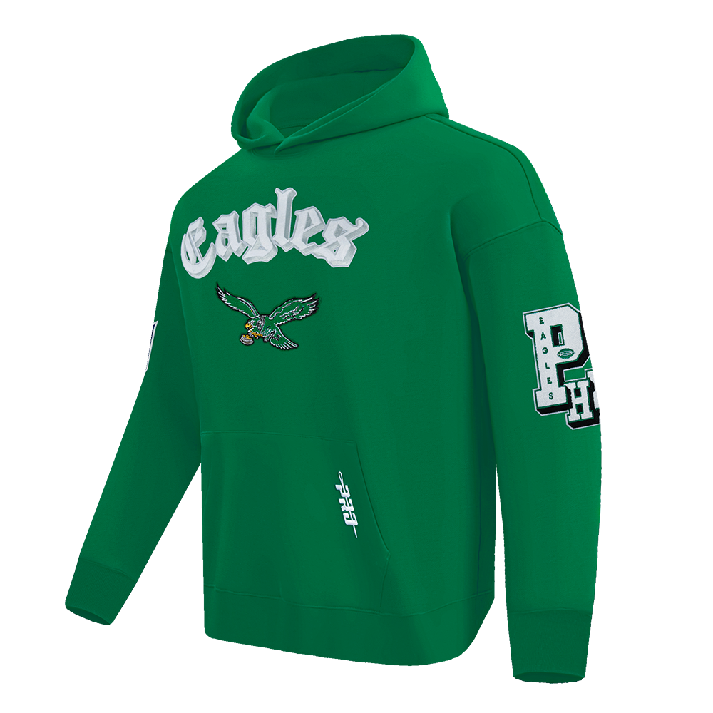 NFL PHILADELPHIA EAGLES BEST OF MEN'S DROP SHOULDER PO HOODIE (KELLY GREEN)