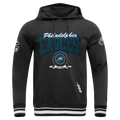 NFL PHILADELPHIA EAGLES TEAM BADGE MEN'S RIB FLC PO HOODIE (BLACK)