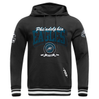 NFL PHILADELPHIA EAGLES TEAM BADGE MEN'S RIB FLC PO HOODIE (BLACK)