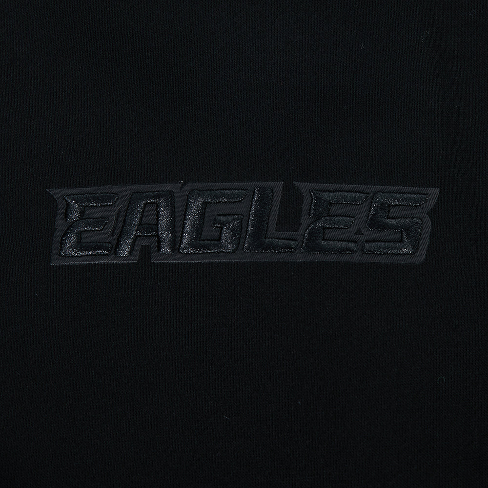 NFL PHILADELPHIA EAGLES BLACKOUT CHANDAIL À CAPUCHON EN MOLLETON À ÉPAULES TOMBANTES POUR HOMME (NOIR)