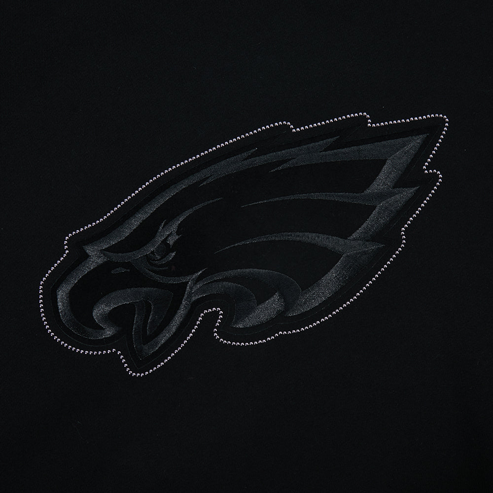 NFL PHILADELPHIA EAGLES BLACKOUT CHANDAIL À CAPUCHON EN MOLLETON À ÉPAULES TOMBANTES POUR HOMME (NOIR)