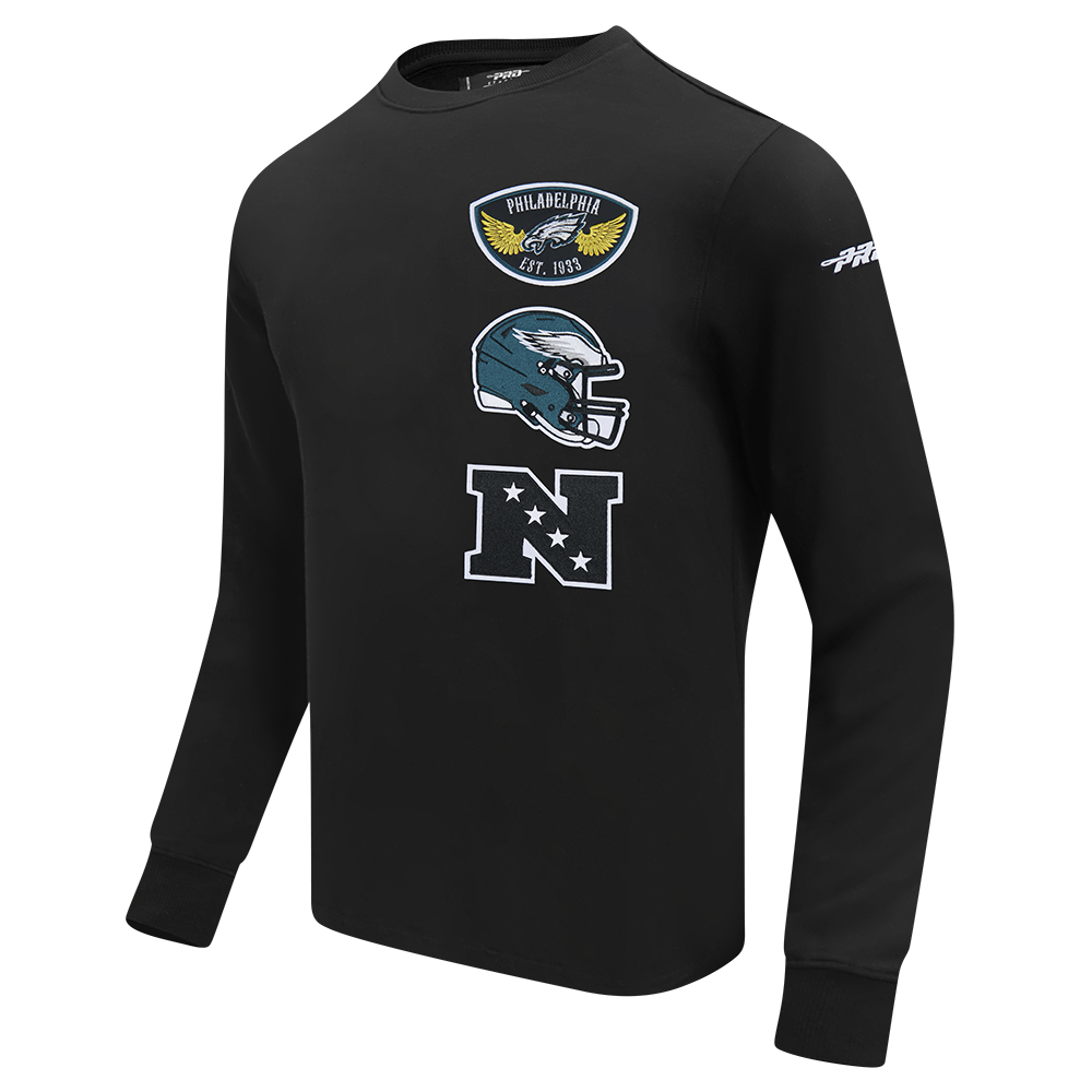 NFL PHILADELPHIA EAGLES BORN FOR SPORT MEN'S FLC CREWNECK (BLACK)