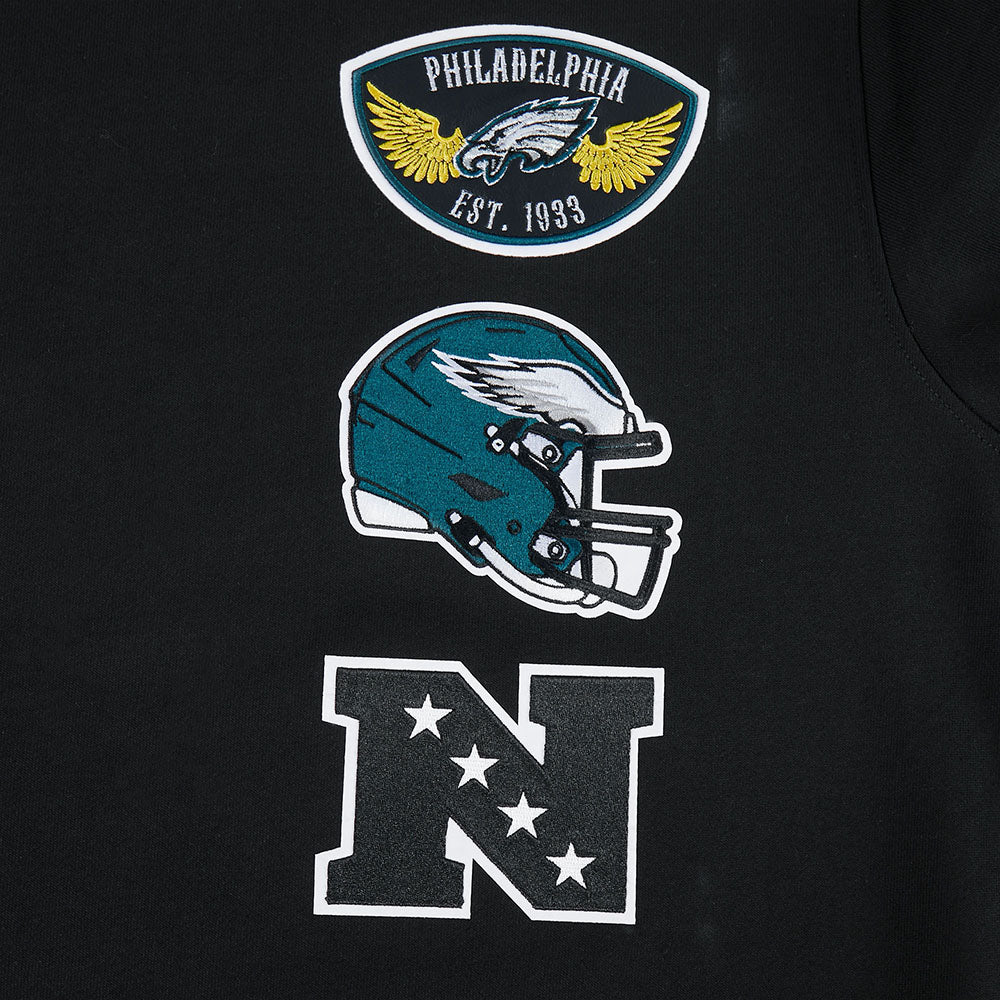 NFL PHILADELPHIA EAGLES BORN FOR SPORT MEN'S FLC CREWNECK (BLACK)