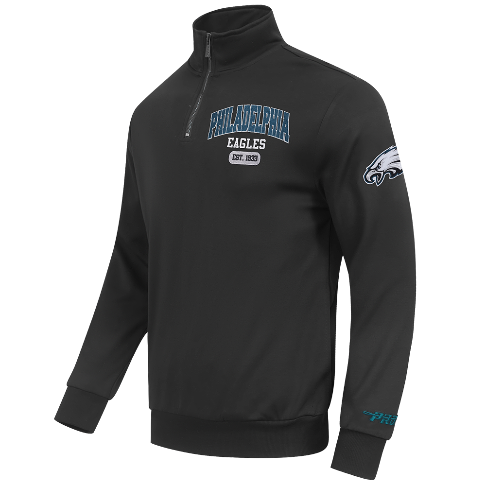 NFL PHILADELPHIA EAGLES CITY ARCH HAUT EN MOLLETON À GLISSIÈRE AU QUART POUR HOMME (NOIR)
