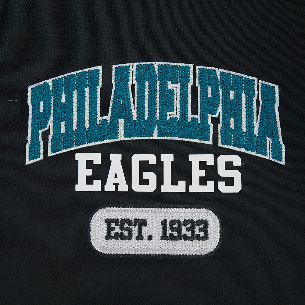 NFL PHILADELPHIA EAGLES CITY ARCH HAUT EN MOLLETON À GLISSIÈRE AU QUART POUR HOMME (NOIR)