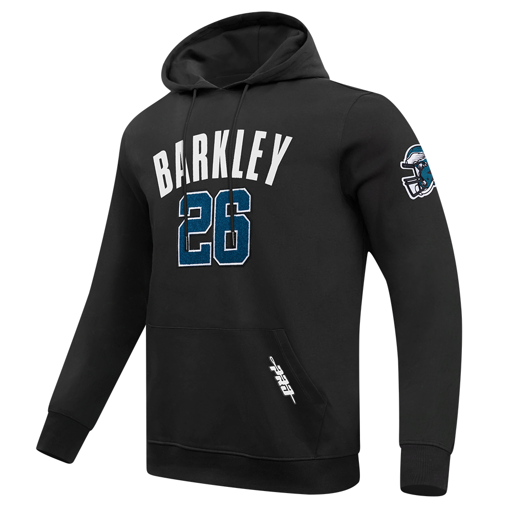NFL PHILADELPHIA EAGLES SAQUON BARKLEY #26 CLASSIC PNN CHANDAIL À CAPUCHON EN MAILLE DOUBLE POUR HOMME