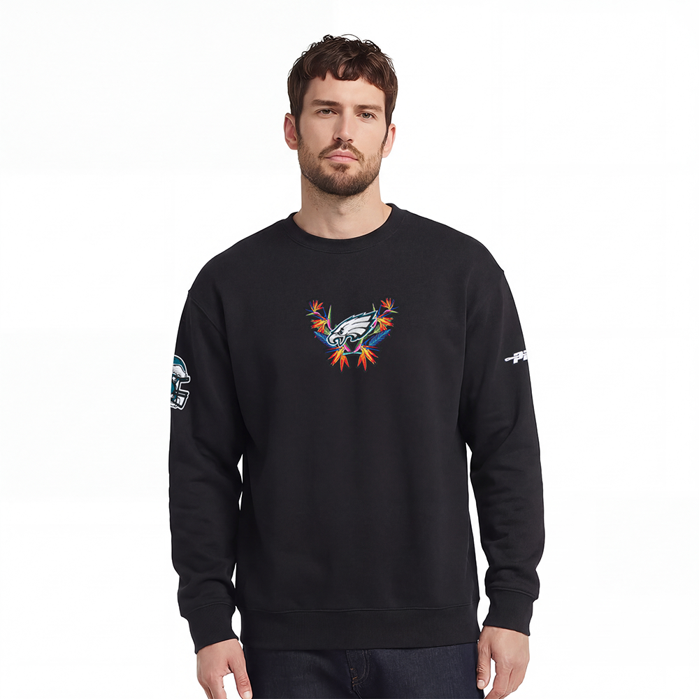 NFL PHILADELPHIA EAGLES PARADISE CHANDAIL OUATÉ À COL ROND POUR HOMME (NOIR)