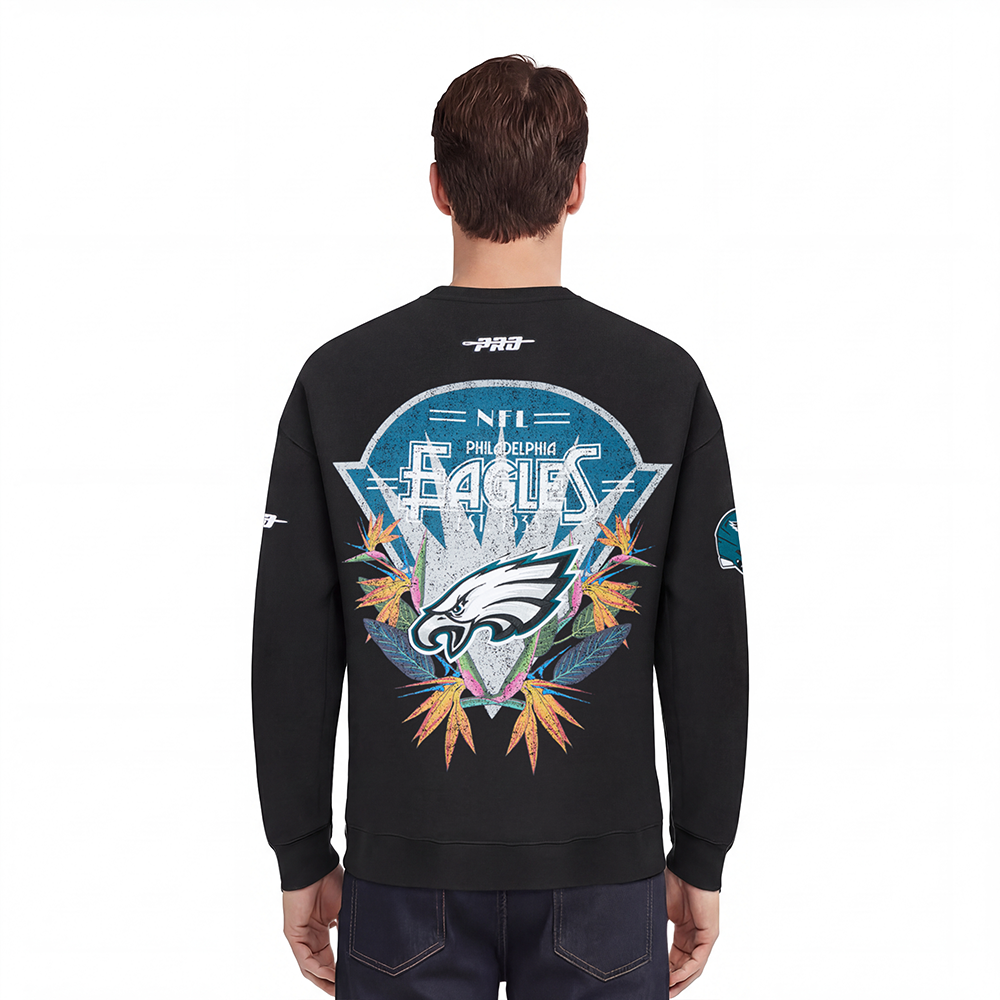 NFL PHILADELPHIA EAGLES PARADISE CHANDAIL OUATÉ À COL ROND POUR HOMME (NOIR)