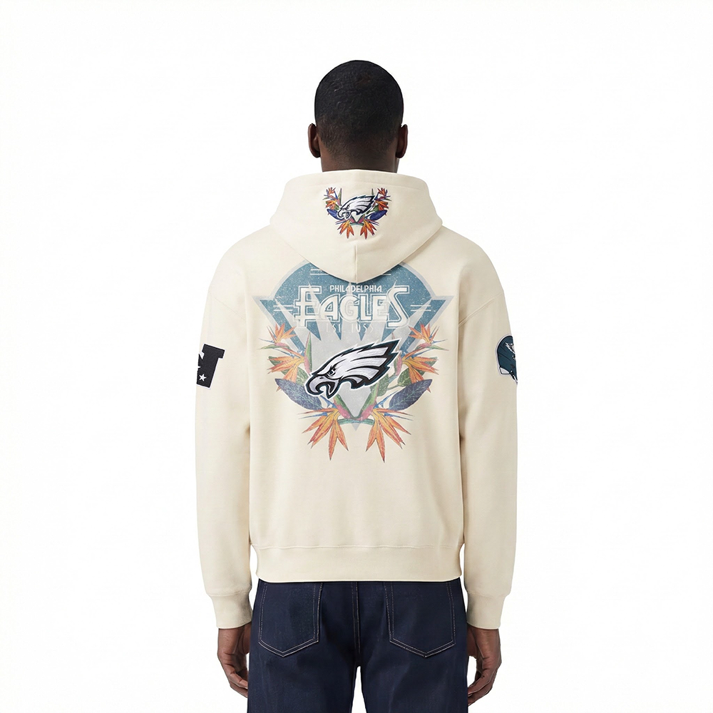 NFL PHILADELPHIA EAGLES PARADISE MEN'S PULL OVER HOODIE (EGGSHELL)