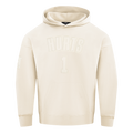 NFL PHILADELPHIA EAGLES JALEN HURTS #1 NEUTRAL PNN CHANDAIL À CAPUCHON EN MOLLETON À ÉPAULES TOMBANTES POUR HOMME (COQUILLE D'ŒUF)