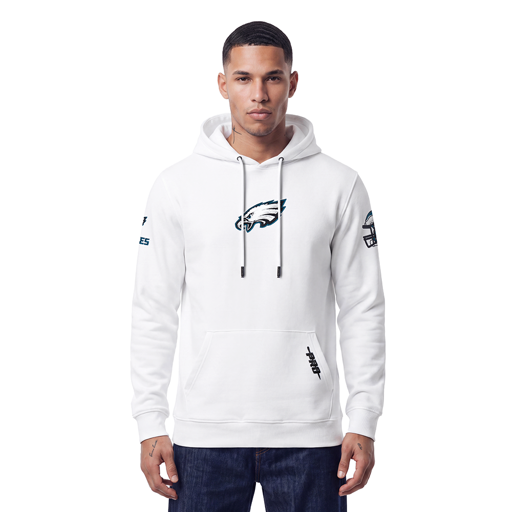 NFL PHILADELPHIA EAGLES CLASSIC CHENILLE CHANDAIL À CAPUCHON POUR HOMME (BLANC)