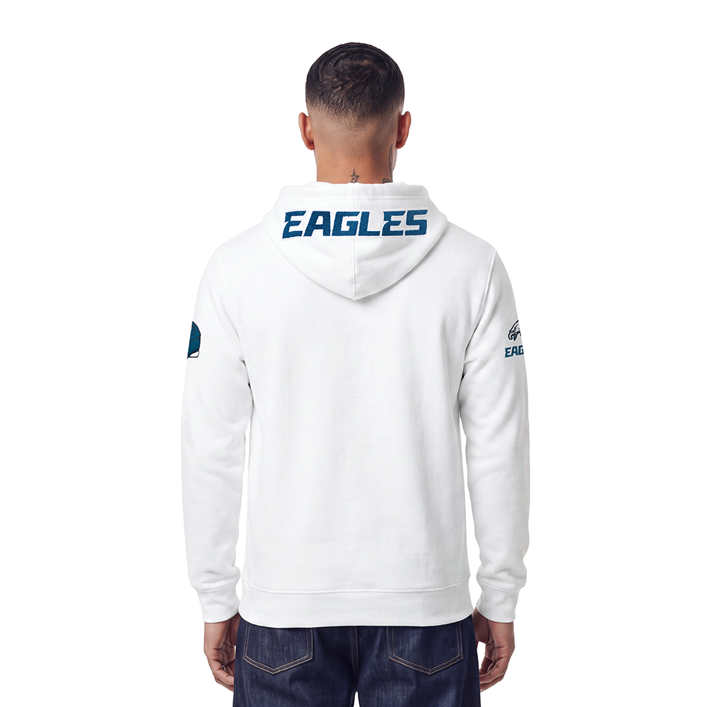 NFL PHILADELPHIA EAGLES CLASSIC CHENILLE MEN'S PULLOVER HOODIE (WHITE)
