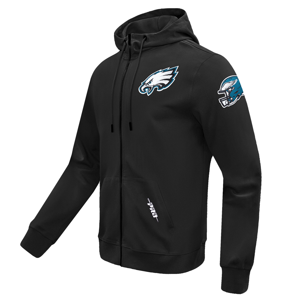 NFL PHILADELPHIA EAGLES CLASSIC CHENILLE CHANDAIL À CAPUCHON À GLISSIÈRE POUR HOMME (NOIR)