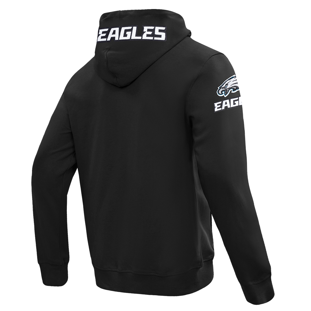 NFL PHILADELPHIA EAGLES CLASSIC CHENILLE CHANDAIL À CAPUCHON À GLISSIÈRE POUR HOMME (NOIR)