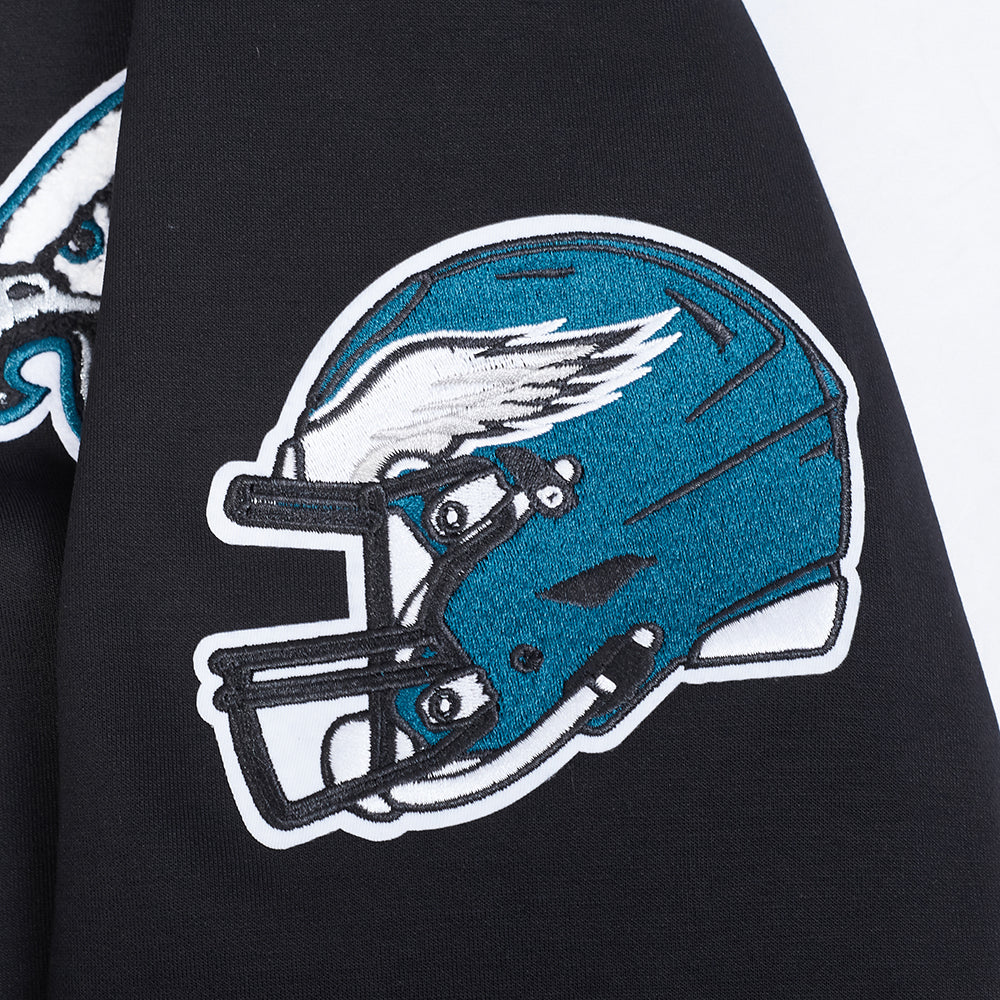 NFL PHILADELPHIA EAGLES CLASSIC CHENILLE CHANDAIL À CAPUCHON À GLISSIÈRE POUR HOMME (NOIR)