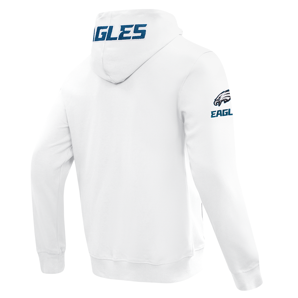 NFL PHILADELPHIA EAGLES CLASSIC CHENILLE CHANDAIL À CAPUCHON À GLISSIÈRE POUR HOMME (BLANC)