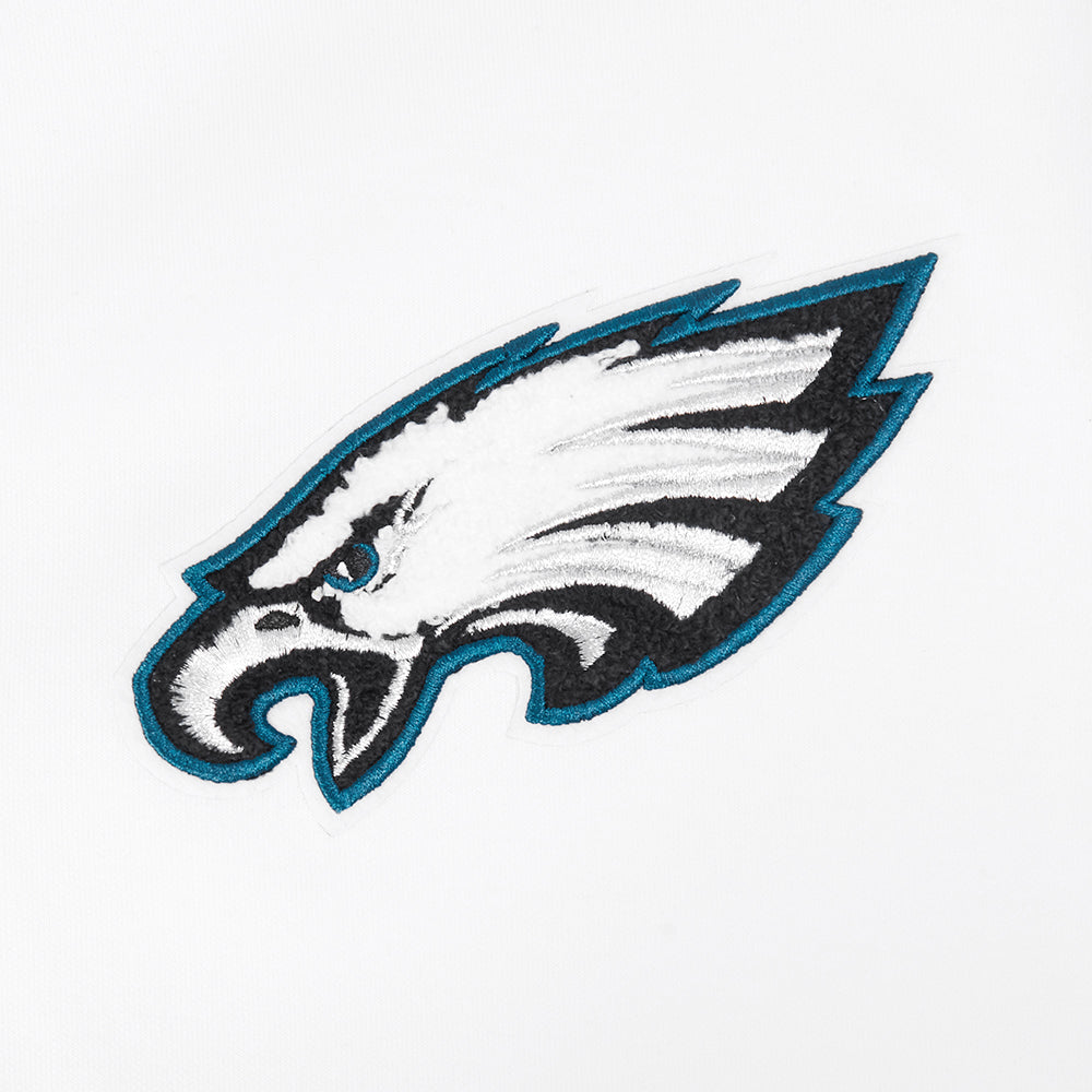 NFL PHILADELPHIA EAGLES CLASSIC CHENILLE CHANDAIL À CAPUCHON À GLISSIÈRE POUR HOMME (BLANC)
