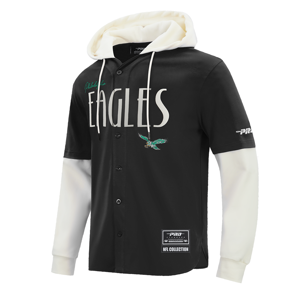 NFL PHILADELPHIA EAGLES ORIGINAL PLAYERS MEN'S PULL OVER HOODIE (BLACK/EGGSHELL)