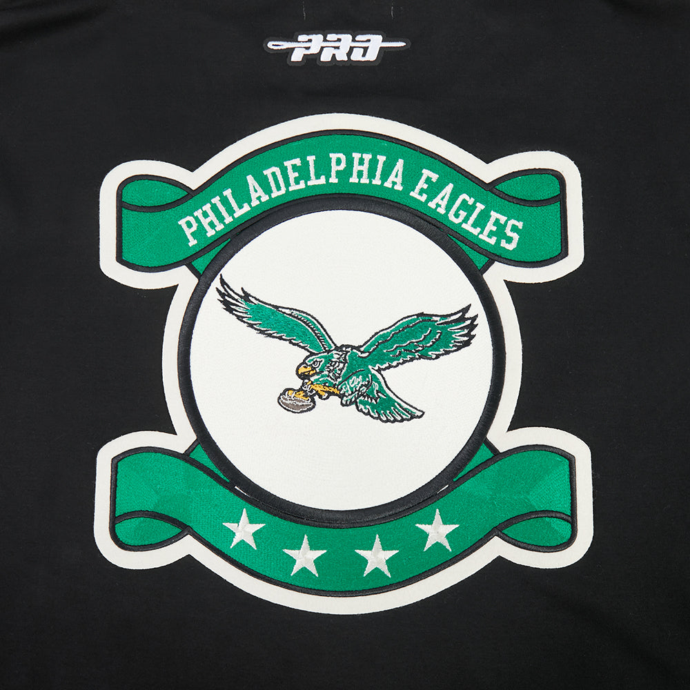 NFL PHILADELPHIA EAGLES ORIGINAL PLAYERS MEN'S PULL OVER HOODIE (BLACK/EGGSHELL)