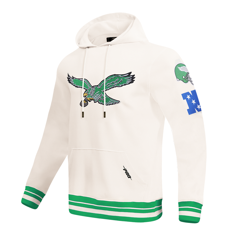 NFL PHILADELPHIA EAGLES RETRO CLASSICS CHANDAIL À CAPUCHON POUR HOMME (COQUILLE D'ŒUF/VERT KELLY)