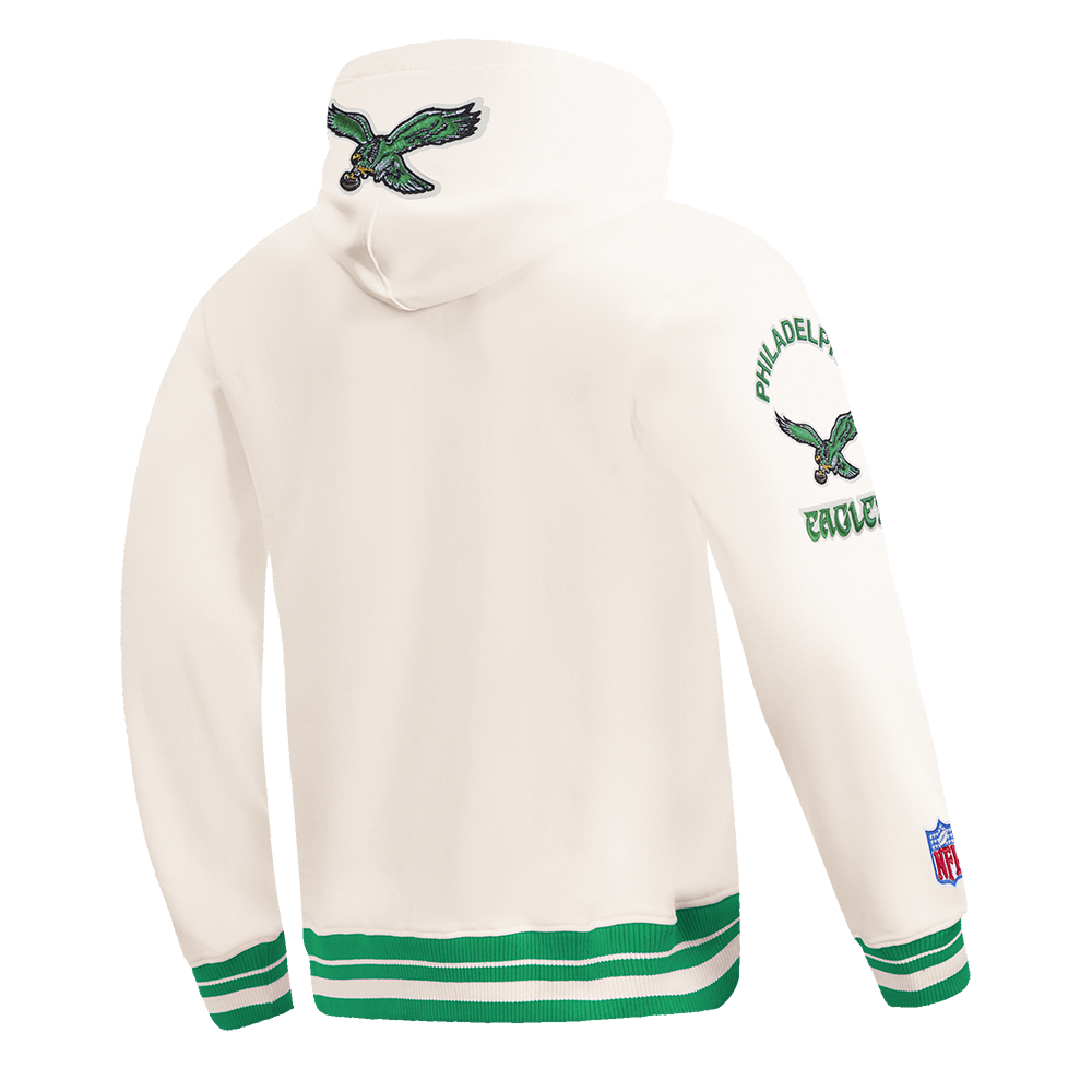 NFL PHILADELPHIA EAGLES RETRO CLASSICS CHANDAIL À CAPUCHON POUR HOMME (COQUILLE D'ŒUF/VERT KELLY)