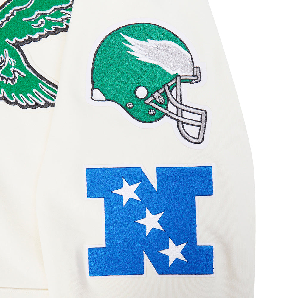 NFL PHILADELPHIA EAGLES RETRO CLASSICS CHANDAIL À CAPUCHON POUR HOMME (COQUILLE D'ŒUF/VERT KELLY)