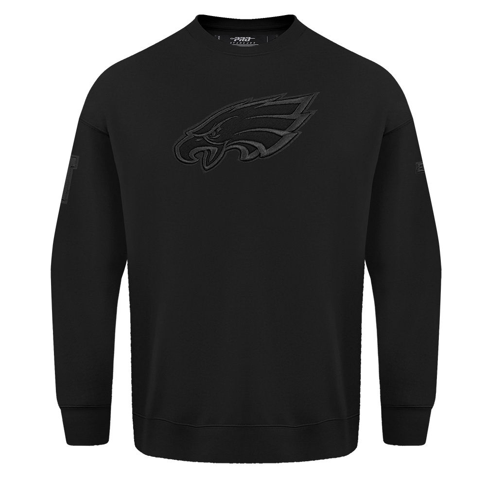 NFL PHILADELPHIA EAGLES NEUTRAL CHANDAIL À COL ROND EN MOLLETON À ÉPAULES TOMBANTES (NOIR)