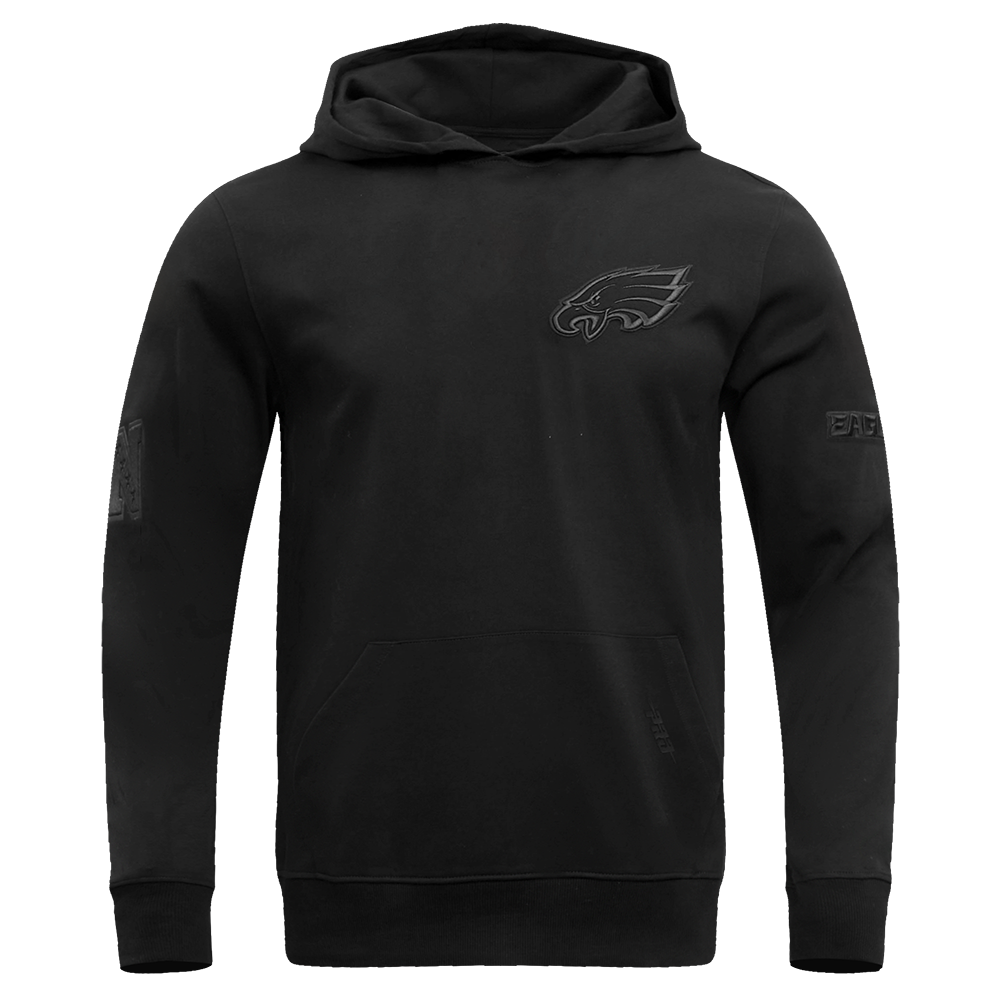 NFL PHILADELPHIA EAGLES NEUTRAL DROP SHOULDER MEN'S PULLOVER HOODIE (BLACK)