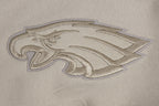 NFL PHILADELPHIA EAGLES NEUTRAL CHANDAIL À CAPUCHON EN MOLLETON À ÉPAULES TOMBANTES (TAUPE)
