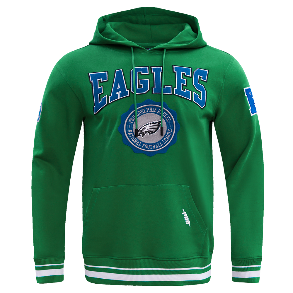 NFL PHILADELPHIA EAGLES CREST EMBLEM CHANDAIL À CAPUCHON CÔTELÉ POUR HOMME (VERT KELLY)