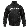 NFL PHILADELPHIA EAGLES BIG LOGO MEN'S NO FILL SATIN JKT (BLACK)