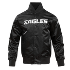 NFL PHILADELPHIA EAGLES BIG LOGO MEN'S NO FILL SATIN JKT (BLACK)