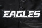 NFL PHILADELPHIA EAGLES BIG LOGO MEN'S NO FILL SATIN JKT (BLACK)