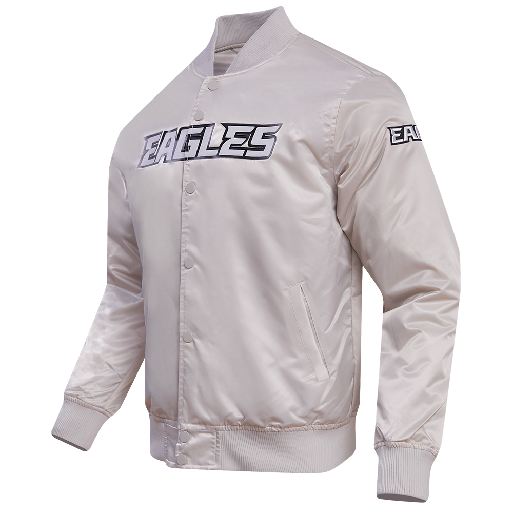 NFL PHILADELPHIA EAGLES BIG LOGO MEN'S NO FILL SATIN JKT (SILVER)
