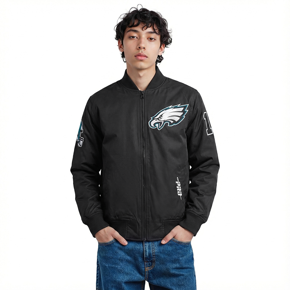 NFL PHILADELPHIA EAGLES LIVING LARGE BLOUSON EN SERGÉ POUR HOMME (NOIR)