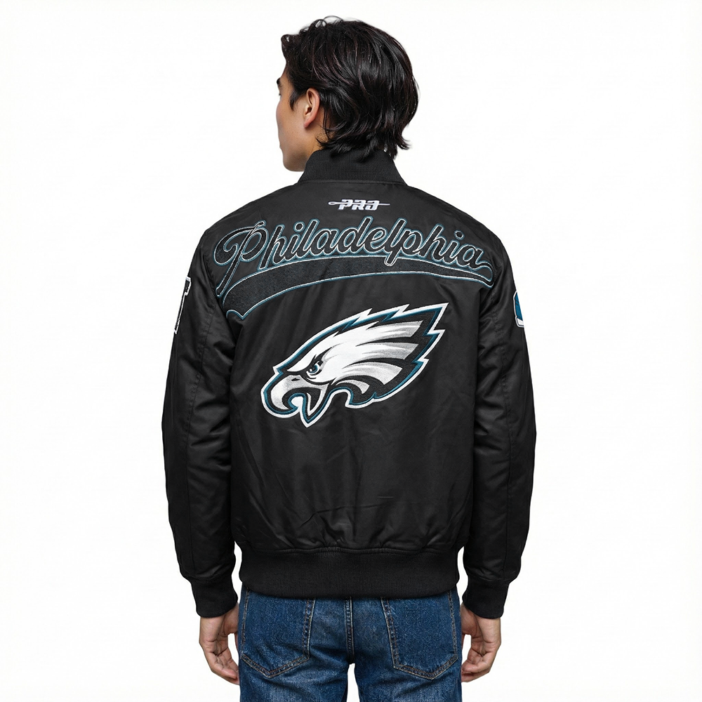NFL PHILADELPHIA EAGLES LIVING LARGE BLOUSON EN SERGÉ POUR HOMME (NOIR)
