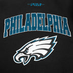 NFL PHILADELPHIA EAGLES CITY ARCH MEN'S WOOL VARSITY JACKET (BLACK/WHITE M60030)