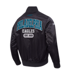 NFL PHILADELPHIA EAGLES CITY ARCH BLOUSON EN SATIN POUR HOMME (NOIR)
