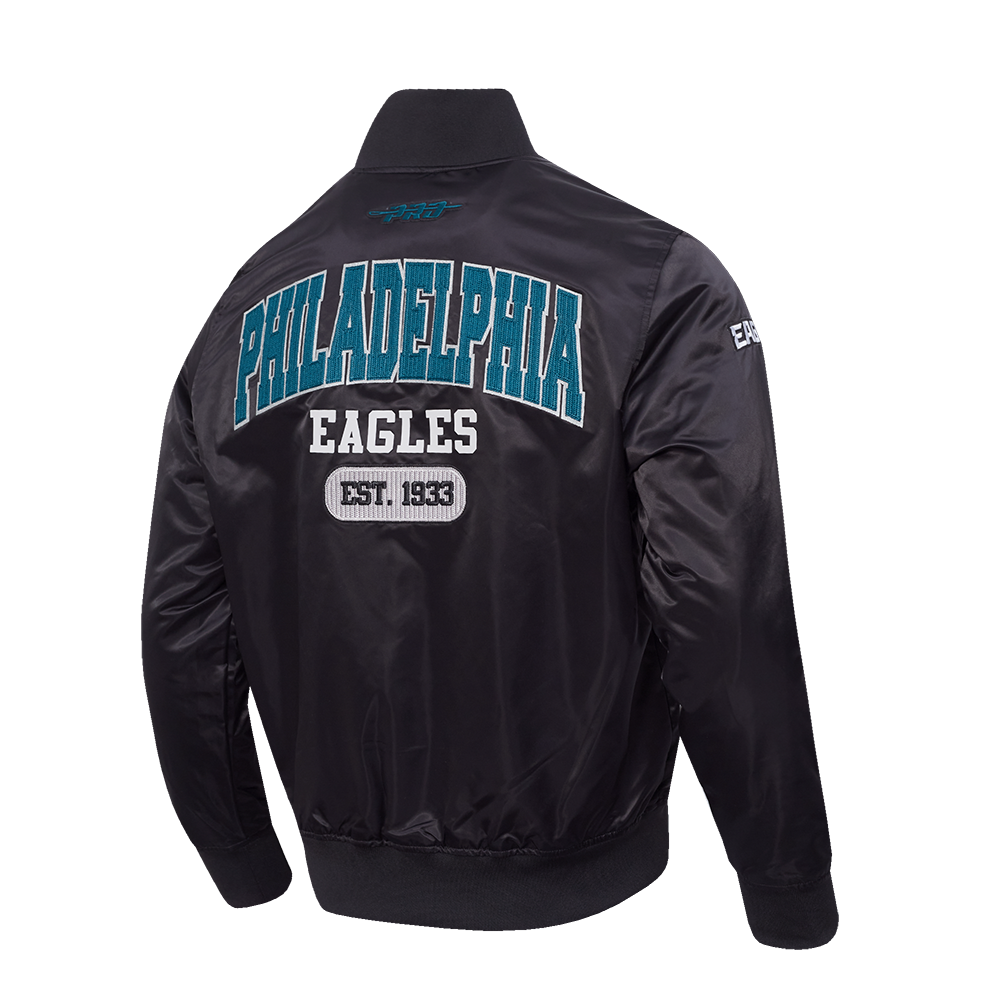 NFL PHILADELPHIA EAGLES CITY ARCH BLOUSON EN SATIN POUR HOMME (NOIR)