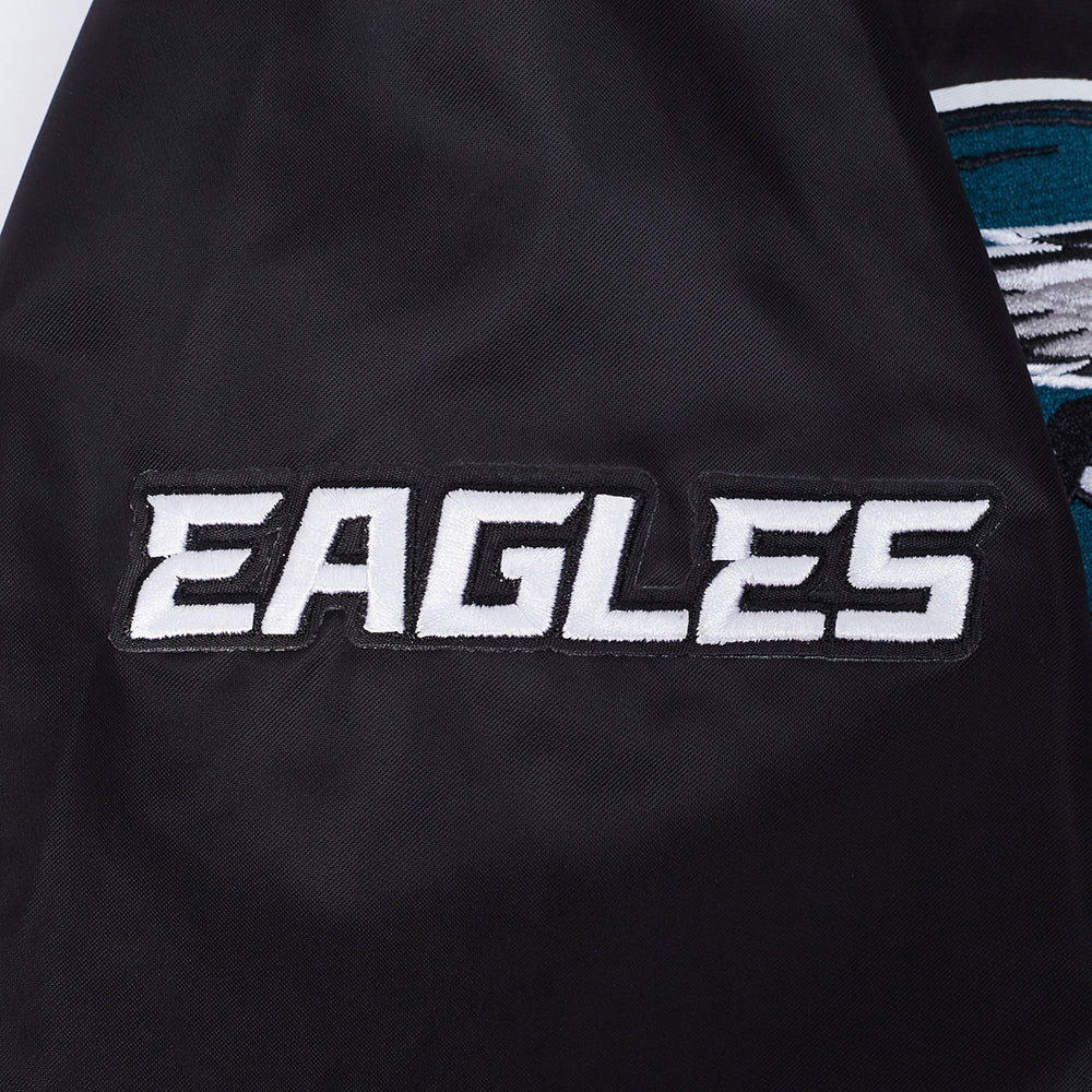 NFL PHILADELPHIA EAGLES CITY ARCH BLOUSON EN SATIN POUR HOMME (NOIR)