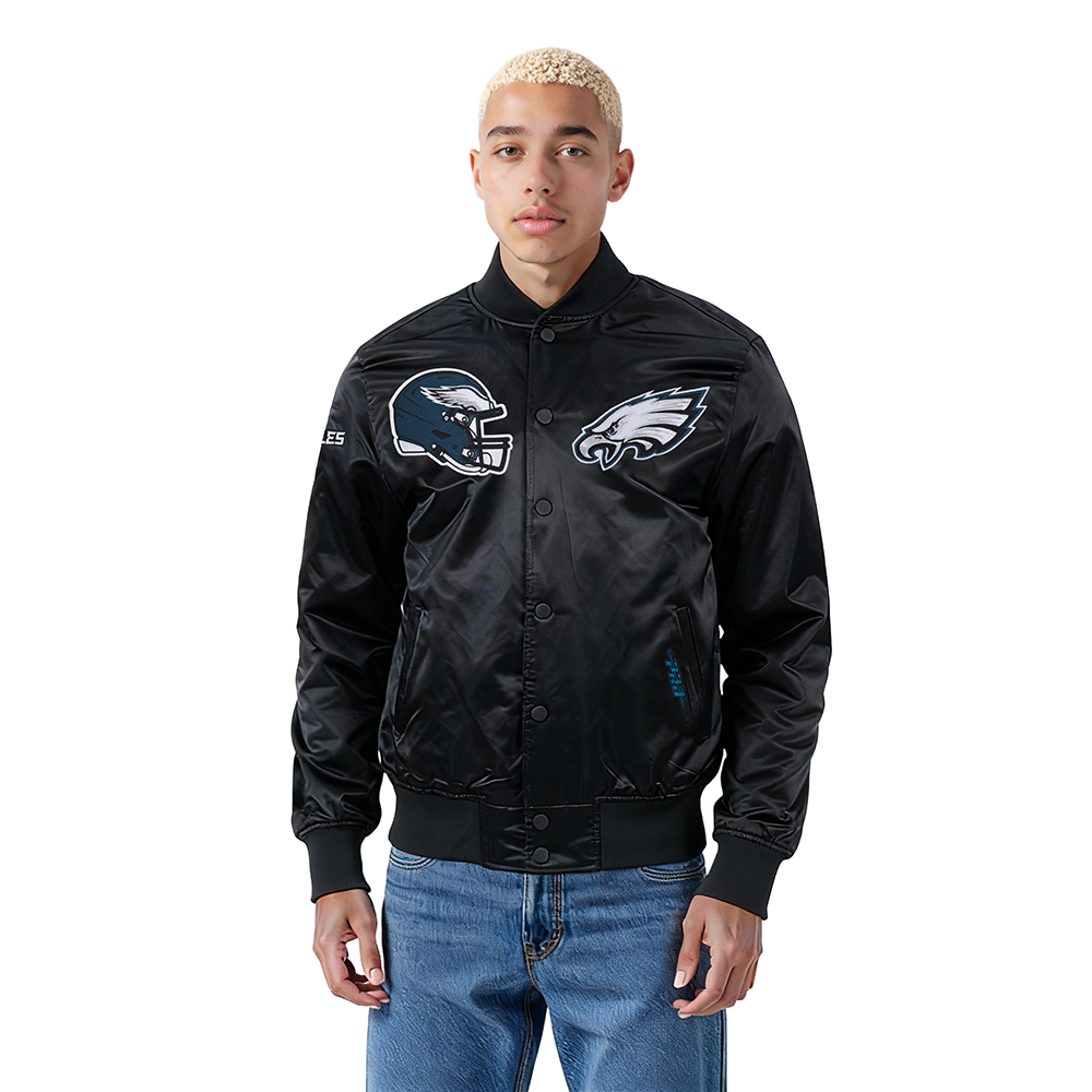NFL PHILADELPHIA EAGLES CITY ARCH BLOUSON EN SATIN POUR HOMME (NOIR)