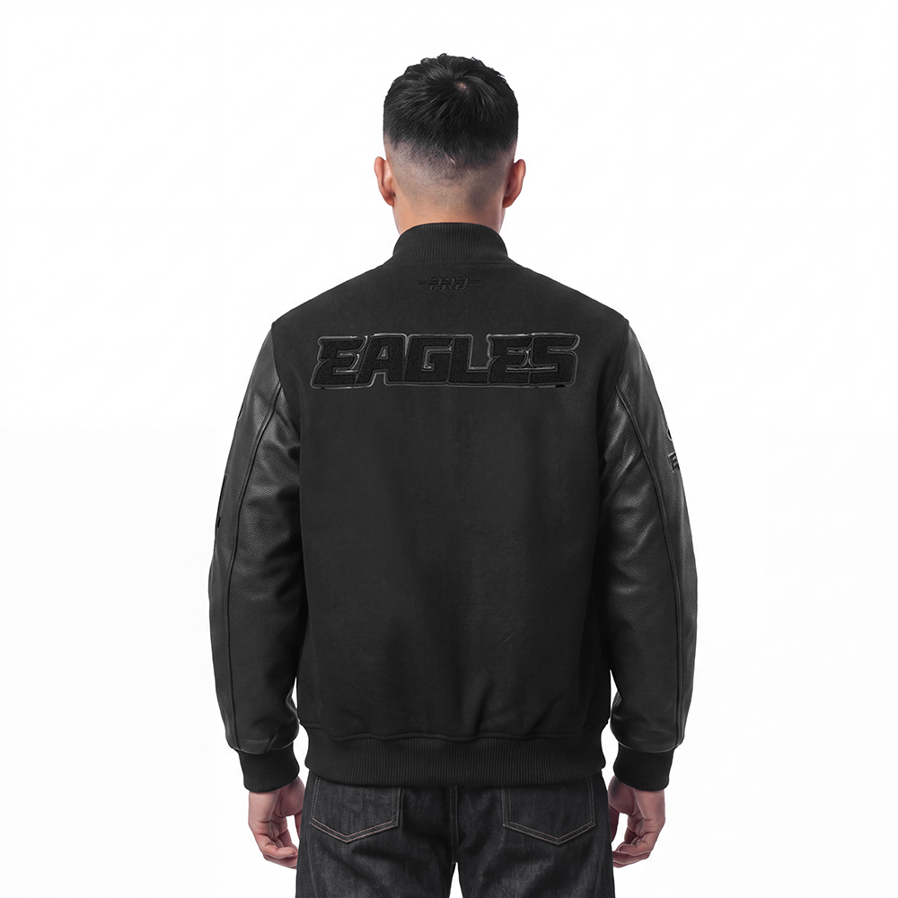 NFL PHILADELPHIA EAGLES TRIPLE BLACK MEN'S COAT (JET BLACK)