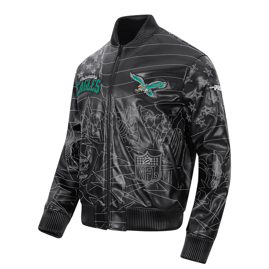 NFL PHILADELPHIA EAGLES PRO PREMIUM MEN'S COAT (BLACK)