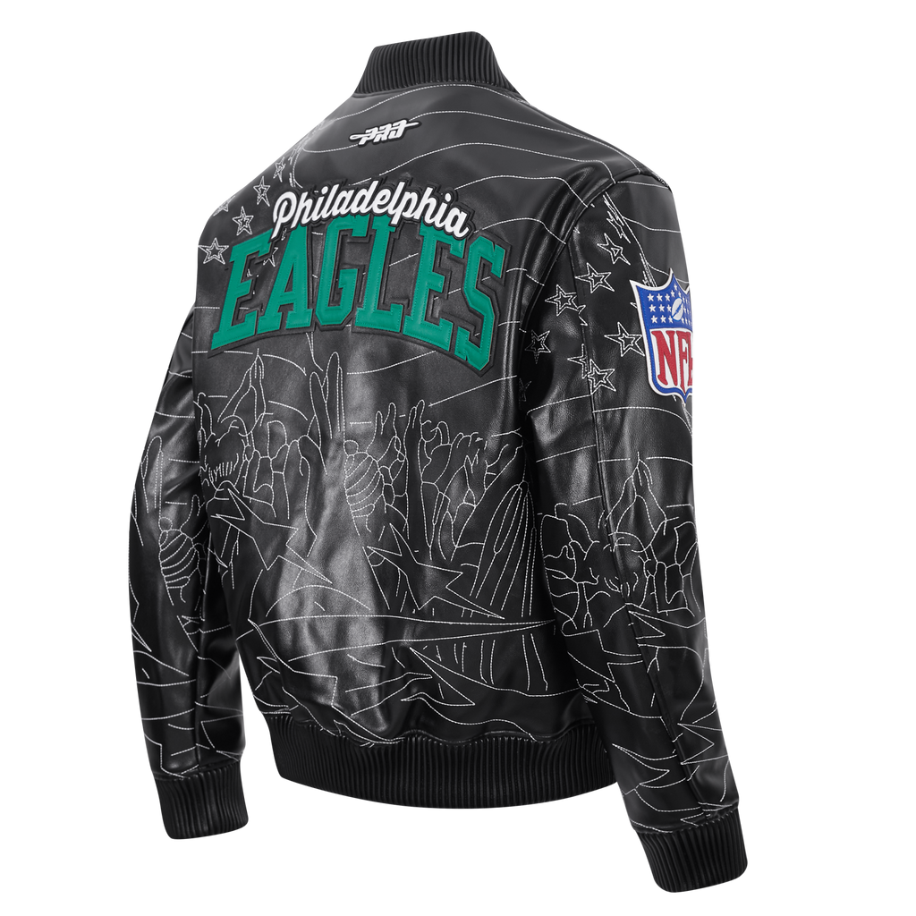 NFL PHILADELPHIA EAGLES PRO PREMIUM MEN'S COAT (BLACK)