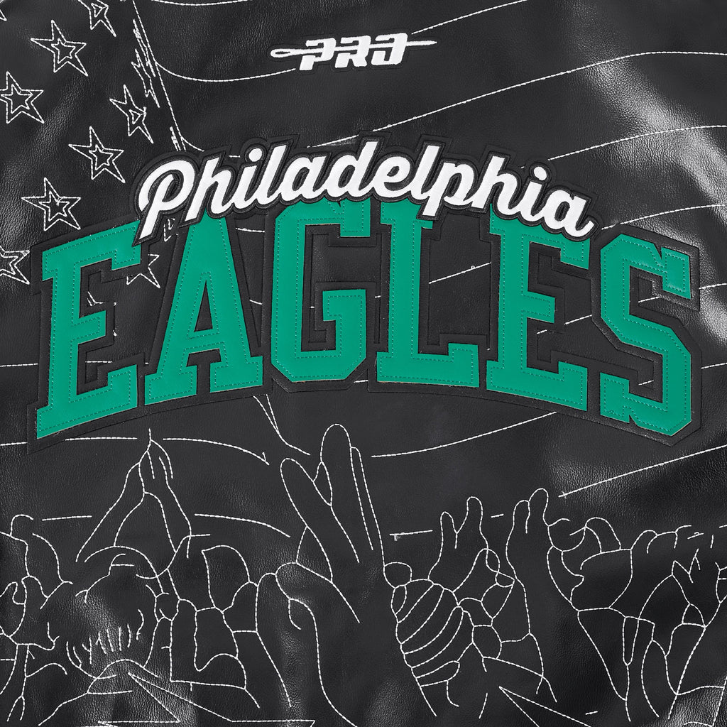 NFL PHILADELPHIA EAGLES PRO PREMIUM MEN'S COAT (BLACK)