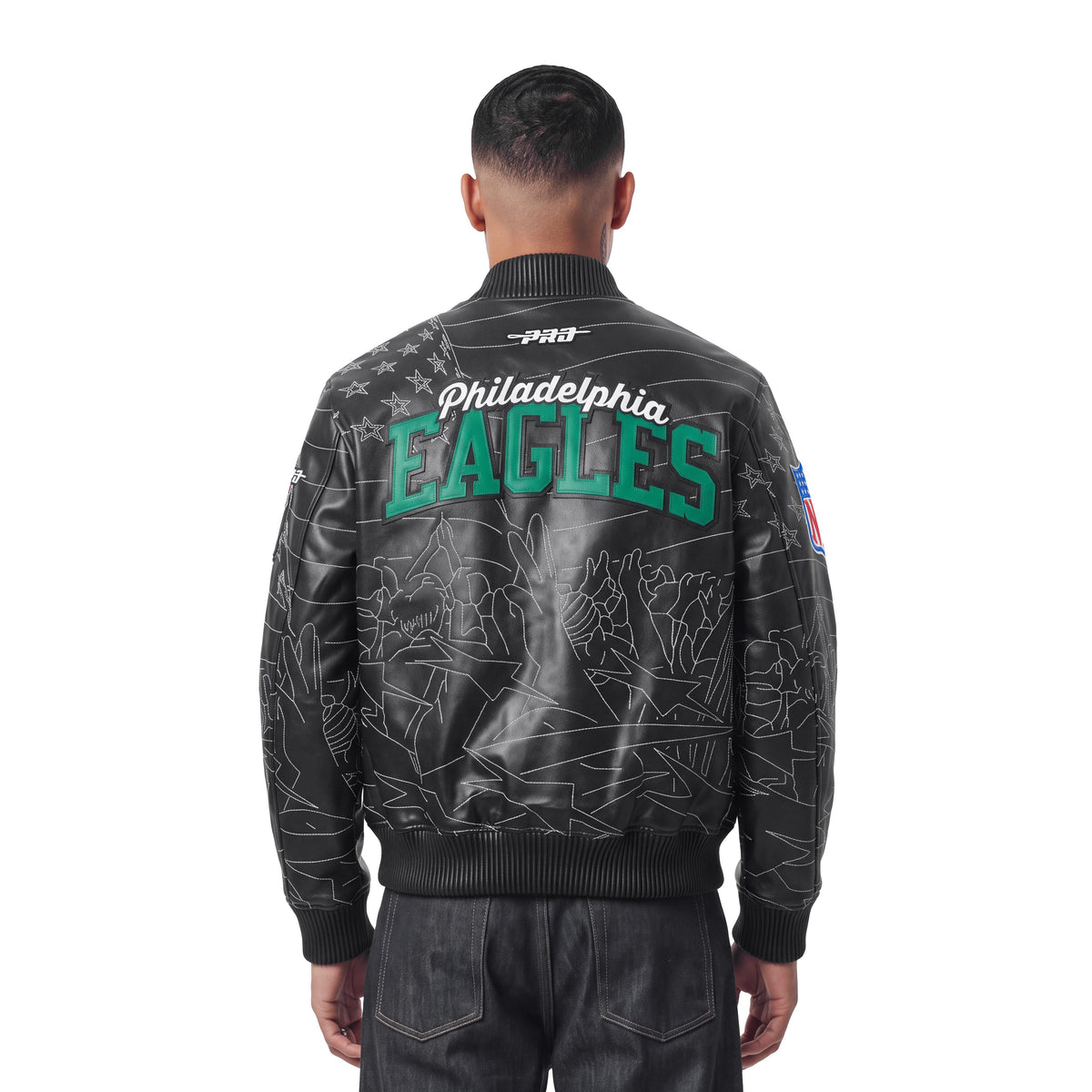 NFL PHILADELPHIA EAGLES PRO PREMIUM MEN'S COAT (BLACK)